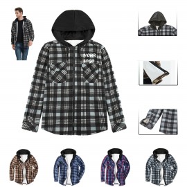 Men Lined Hoodie Fleece Jacket with Logo