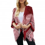 Promotional Knit Open Front Boho Tassel Loose Sweater Cover Up