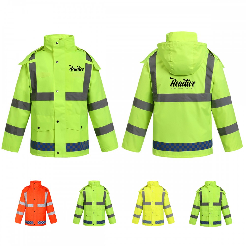 Promotional Reflective safety raincoat jacket