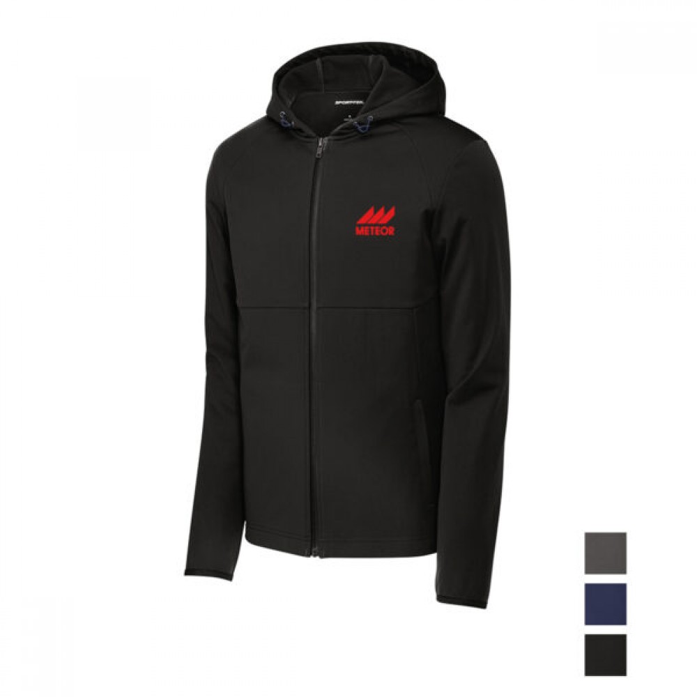 Sport-Tek Hooded Soft Shell Jacket with Logo Sport-Tek Hooded Soft Shell Jacket with Logo