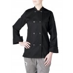 Promotional Landau Chefwear - Women's Slim Long Sleeve Essential Plastic Button Chef Coat