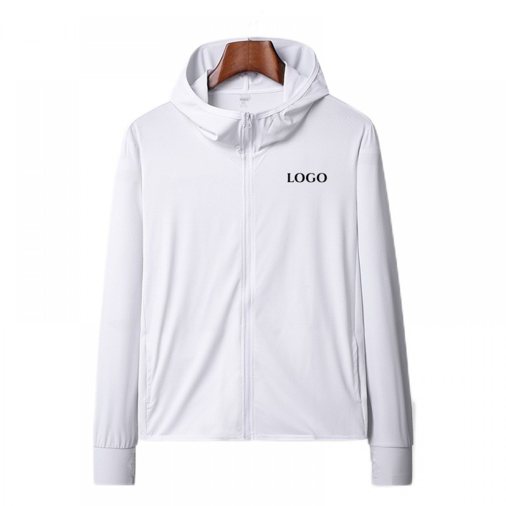 Women's Full Zip Hiking Shirts Sun Protection Hoodie Jacket with Logo