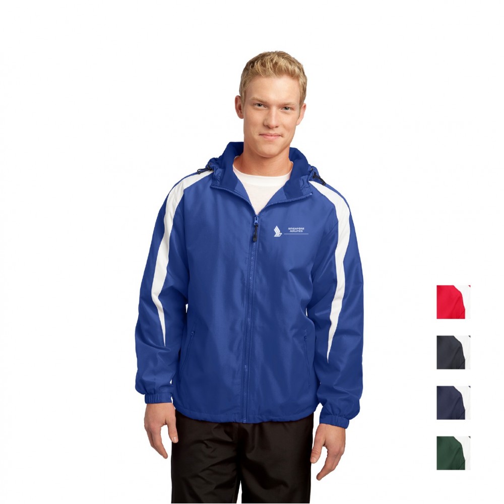 Logo Branded Sport-Tek Fleece-Lined Colorblock Jacket