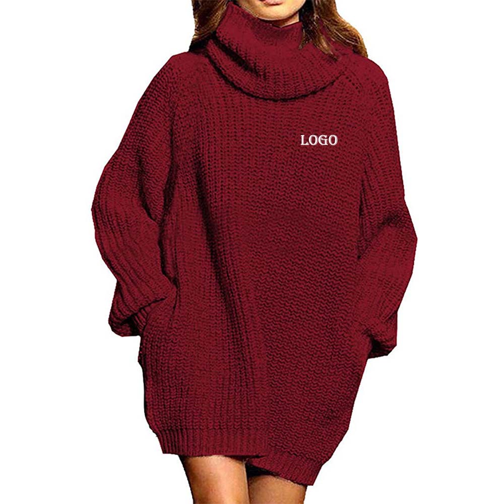 Oversized Knit Sweater Dresses with Logo Oversized Knit Sweater Dresses with Logo