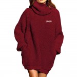 Oversized Knit Sweater Dresses with Logo
