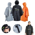 Hooded Rain Poncho Waterproof Raincoat Jacket for Men Women with Logo