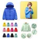Children's Hooded Puffer Jacket with Logo