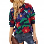 Customized Floral Printed Pullover Sweater