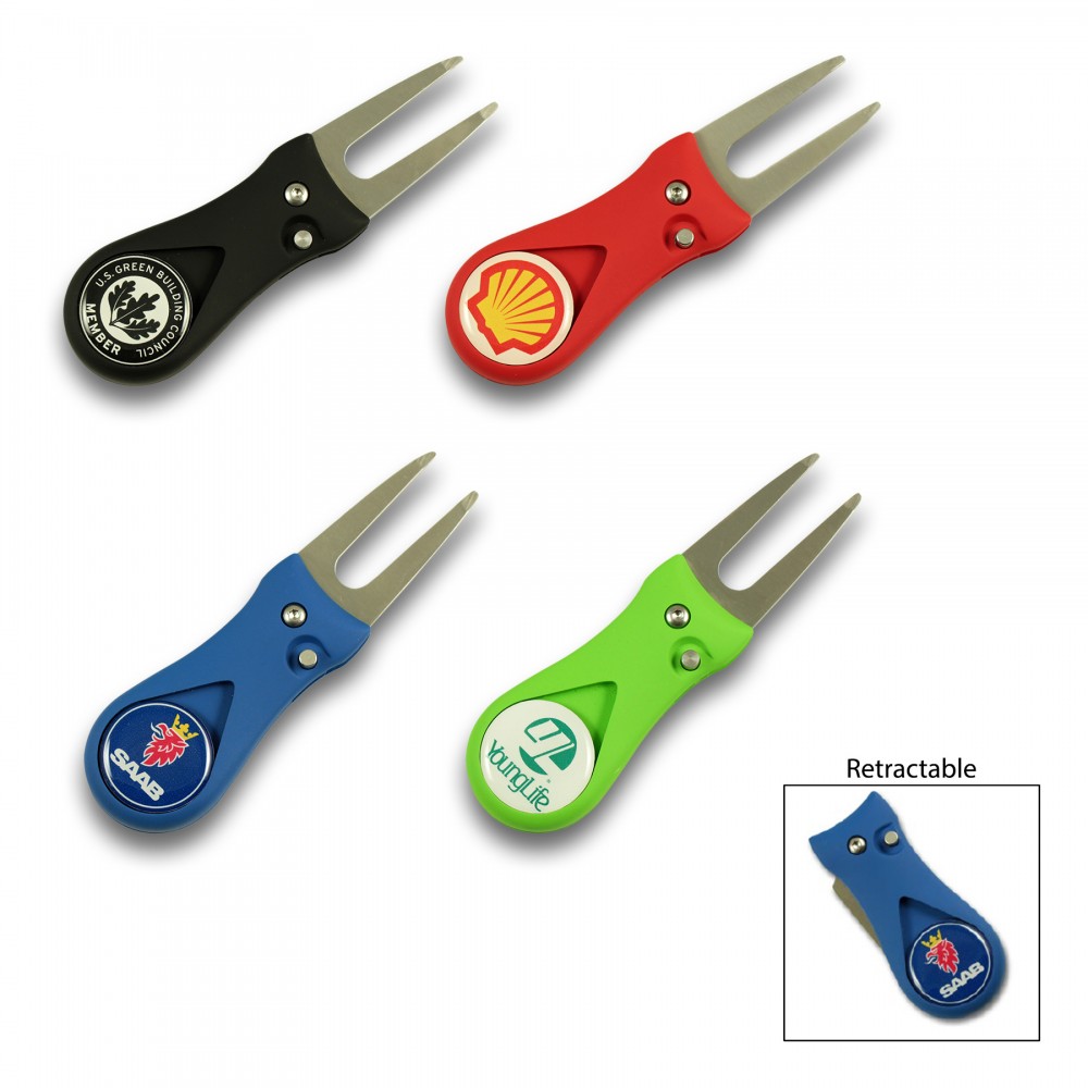Retractable Golf Divot Tool with Ball Marker Custom Branded