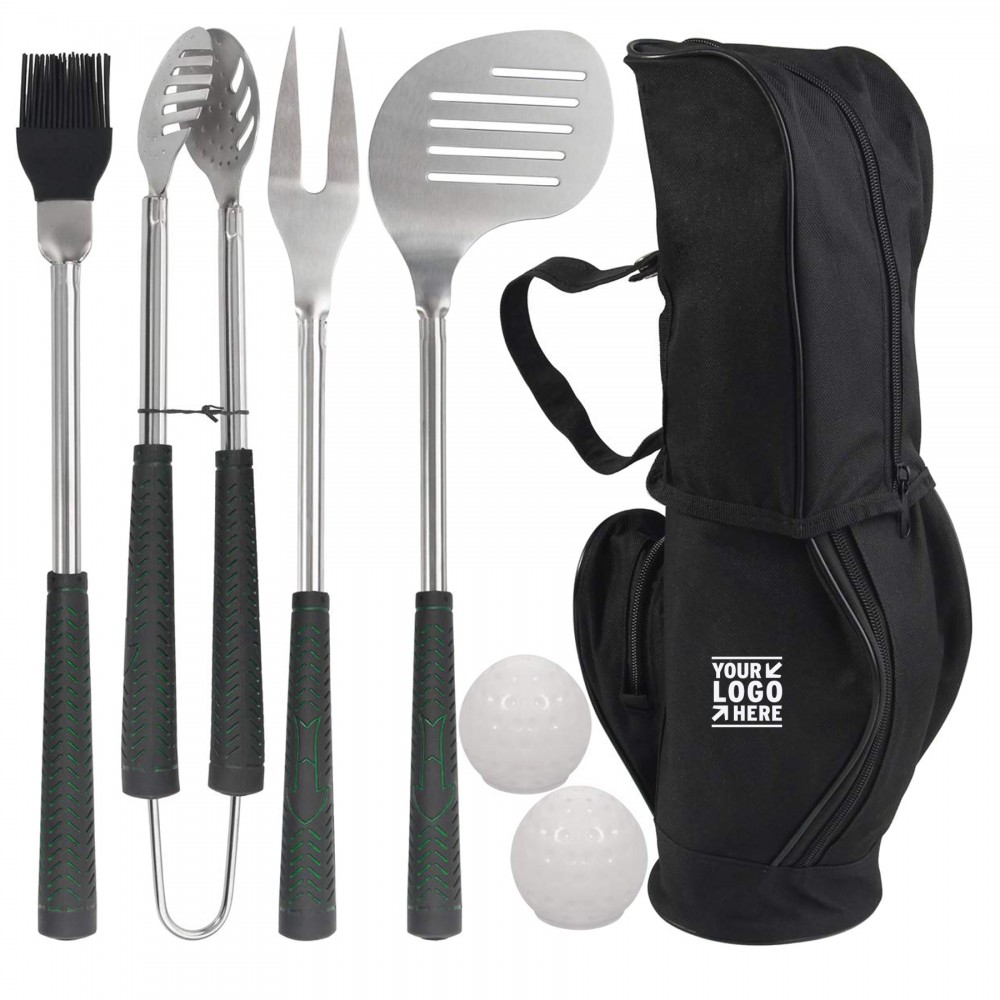7pcs Golf-Club Style BBQ Grill Tool Set Logo Printed 7pcs Golf-Club Style BBQ Grill Tool Set Logo Printed