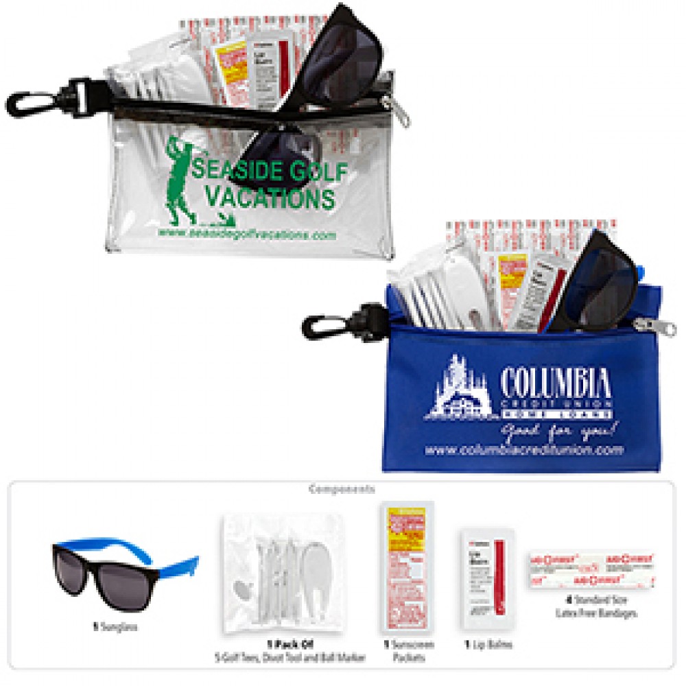 Logo Printed "Chip" 14 Piece Golf Kit in Supersized Zipper Pouch