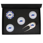 Scotsman's Divot Tool Premium Gift Box with Domed Poker Chip Custom Imprinted