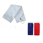 Logo Printed Cotton Golf Towel with Metal Clip