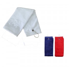 Logo Printed Cotton Golf Towel with Metal Clip  Logo Printed Cotton Golf Towel with Metal Clip