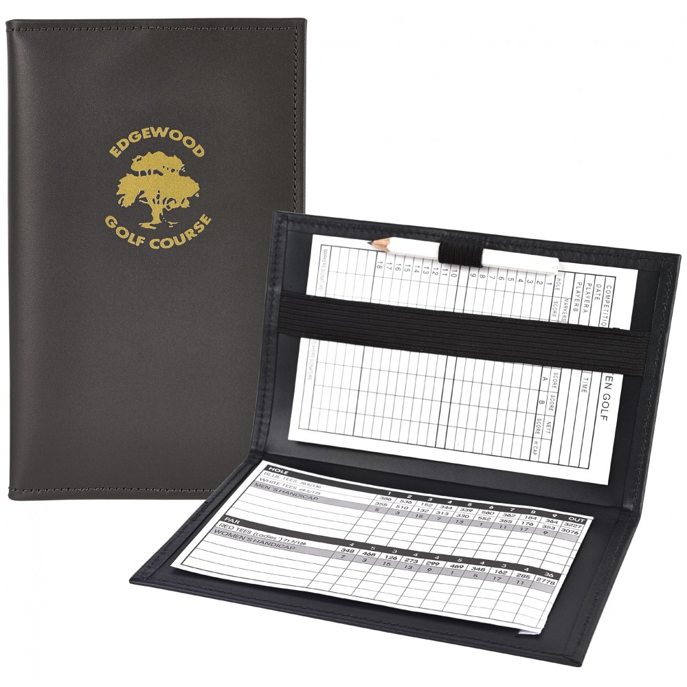 Golf Pro Scorecard Holder -Top grain leather Custom Imprinted