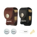 Custom Branded Leather Golf Ball Holder Set