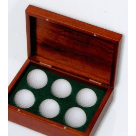 Custom Branded Rosewood finish Box w/ 2" Club Lorente Medallion, Holds 6 Golf Balls