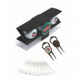 Custom Imprinted Geo Divot/Bottle Opener X-Pack with Printed Tees