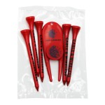 Golf Tee Poly Packet with 5 Tees, 1 Ball Marker & 1 Divot Tool Logo Printed