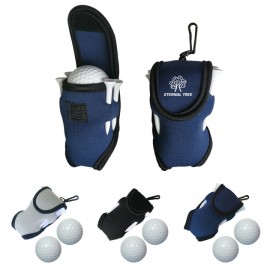 Neoprene Golf Ball Holder Pouch Golf Bag With 2 Golf Balls 4 Golf Tees Logo Printed