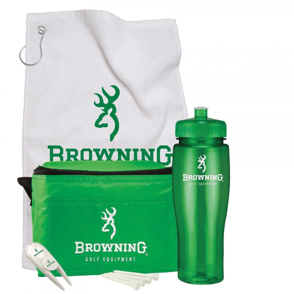 Contour Bottle Golf Gift Set w/ 24 Oz. Drink Bottle & 6 Pack Cooler Bag Logo Printed Contour Bottle Golf Gift Set w/ 24 Oz. Drink Bottle & 6 Pack Cooler Bag Logo Printed