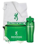 Contour Bottle Golf Gift Set w/ 24 Oz. Drink Bottle & 6 Pack Cooler Bag Logo Printed