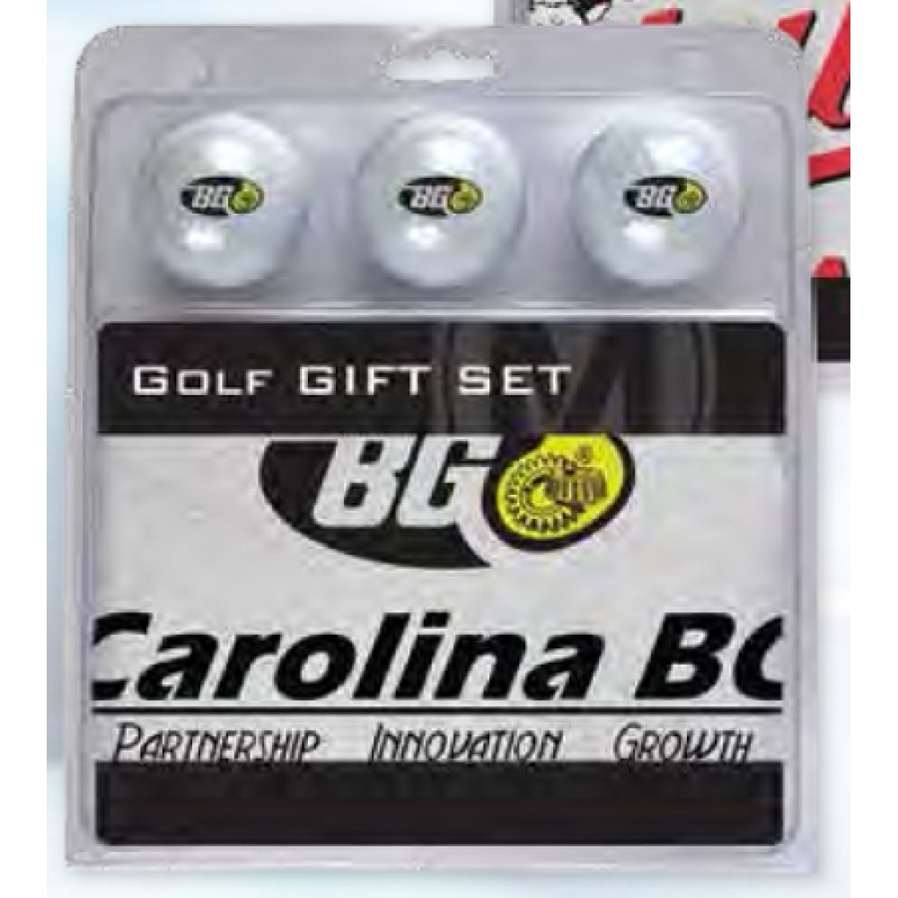 Golf Gift Box (Towel & 3 Golf balls) Custom Imprinted