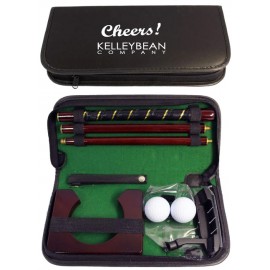 Golf Putter Set Game in Black Leather Case Custom Branded  Golf Putter Set Game in Black Leather Case Custom Branded