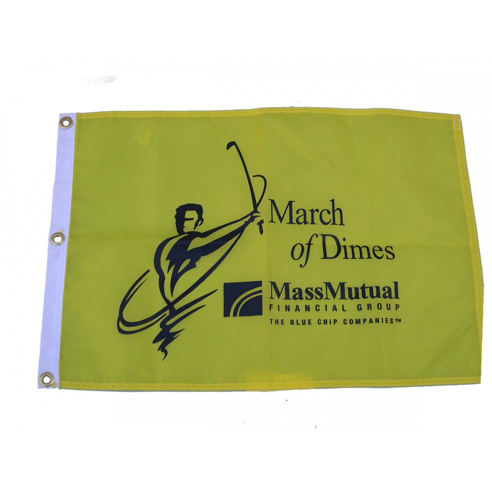 Logo Printed Golf Flag, 14" x 20", with 3 grommets