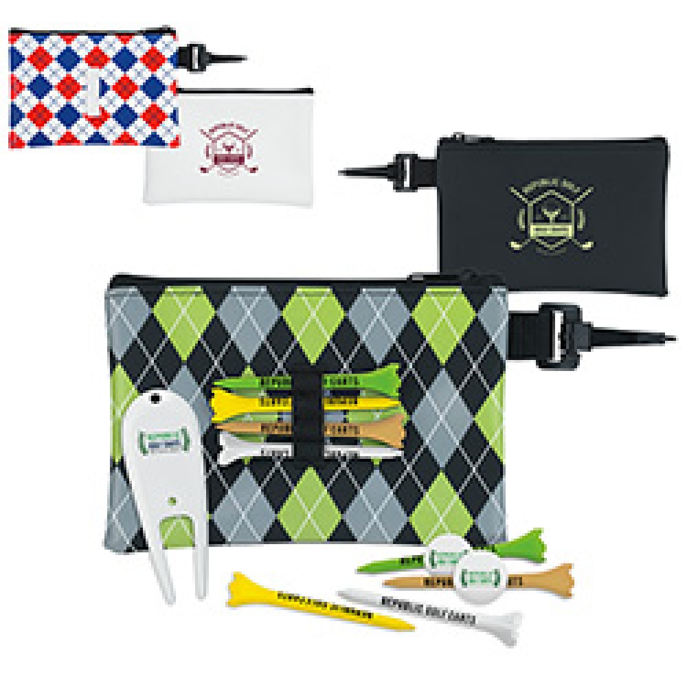 Logo Printed BIC Graphic Pattern Golf Pouch Tee Kit w/3 1/4" Tees Logo Printed BIC Graphic Pattern Golf Pouch Tee Kit w/3 1/4" Tees