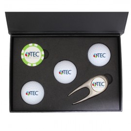 Custom Branded Scotsman's Divot Tool Premium Gift Box with Plastic Poker Chip  Custom Branded Scotsman