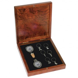 Rosewood Finish Kit- wine medal, wine stopper, 4 wine charms Custom Imprinted