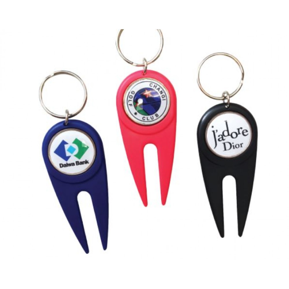 Logo Printed Plastic Golf Divot Tool With Magnetic Ball Maker