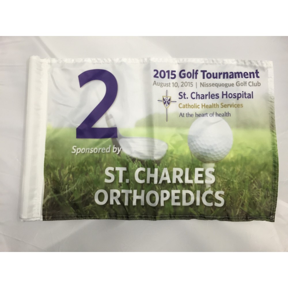 Custom Imprinted Golf Flag, 14" x 20", with tube printed full color