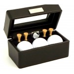 Black Leather Golf Accessories Set Custom Imprinted