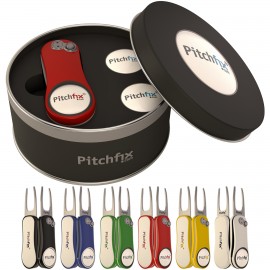 Pitchfix XL 3.0 Golf Divot Repair Tool in Deluxe Gift Set Custom Branded