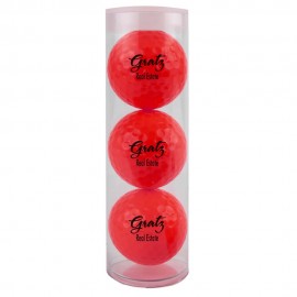 3-Ball Tube w/Colored Balls Logo Printed