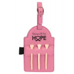 Pink Golf Bag Tag with 3 Tees, Laserable Leatherette Logo Printed