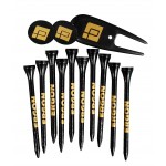 Logo Printed Combo Golf Tee Pack with Ball Marker/Divot Tool & 10 Extra Long Tees (3-1/4")