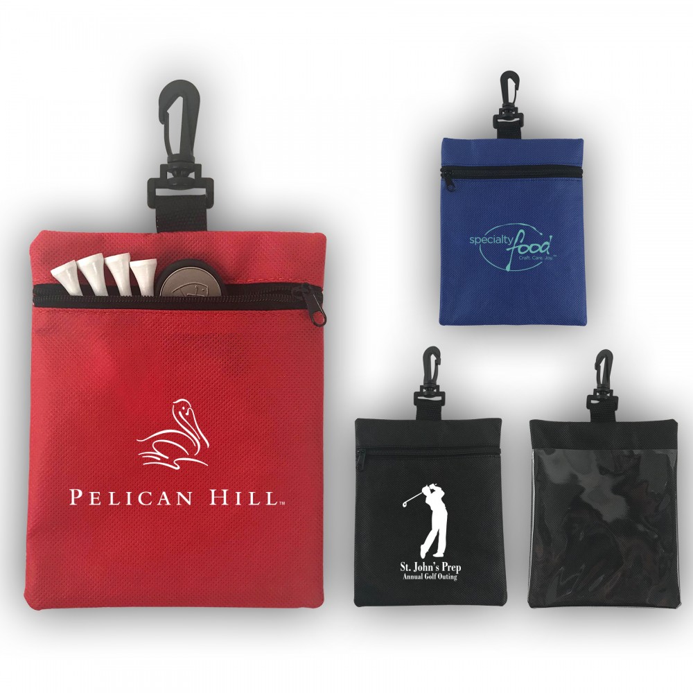Logo Printed Non-Woven Zippered Sport Accessory Pouch