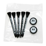 Custom Branded Golf Tee Poly Packet with 5 Tees & 2 Ball Markers
