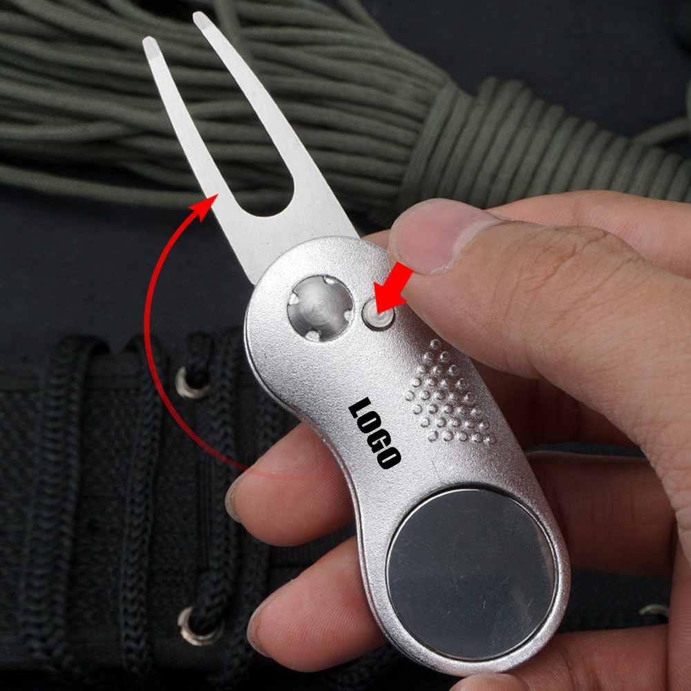 Custom Branded 2 IN 1 Folded Golf Divot Fork Ball Mark Custom Branded 2 IN 1 Folded Golf Divot Fork Ball Mark