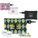 Custom Imprinted Callaway Pattern Golf Pouch Event Golf Kit w/Warbird 2.0 Golf Balls