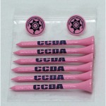 Custom Imprinted Golf Tee Polybag Combo Pack with (6) 2 3/4 Inch Tees and (2) Ball Markers