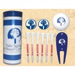 4-Color Image Insert Golf Ball Tube w/ 1 Golf Ball, 6 Tees, 2 Markers & 1 Fixer with Logo