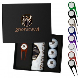 Personalized Luxury Golf Presentation Gift Box - Golf Ball, Divot Tool & Towel