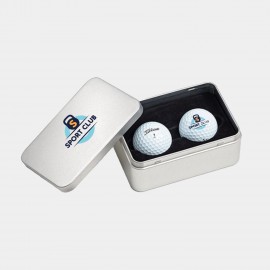 Titleist Custom Pro V1 2-Golf Ball Business Card Tin with Logo