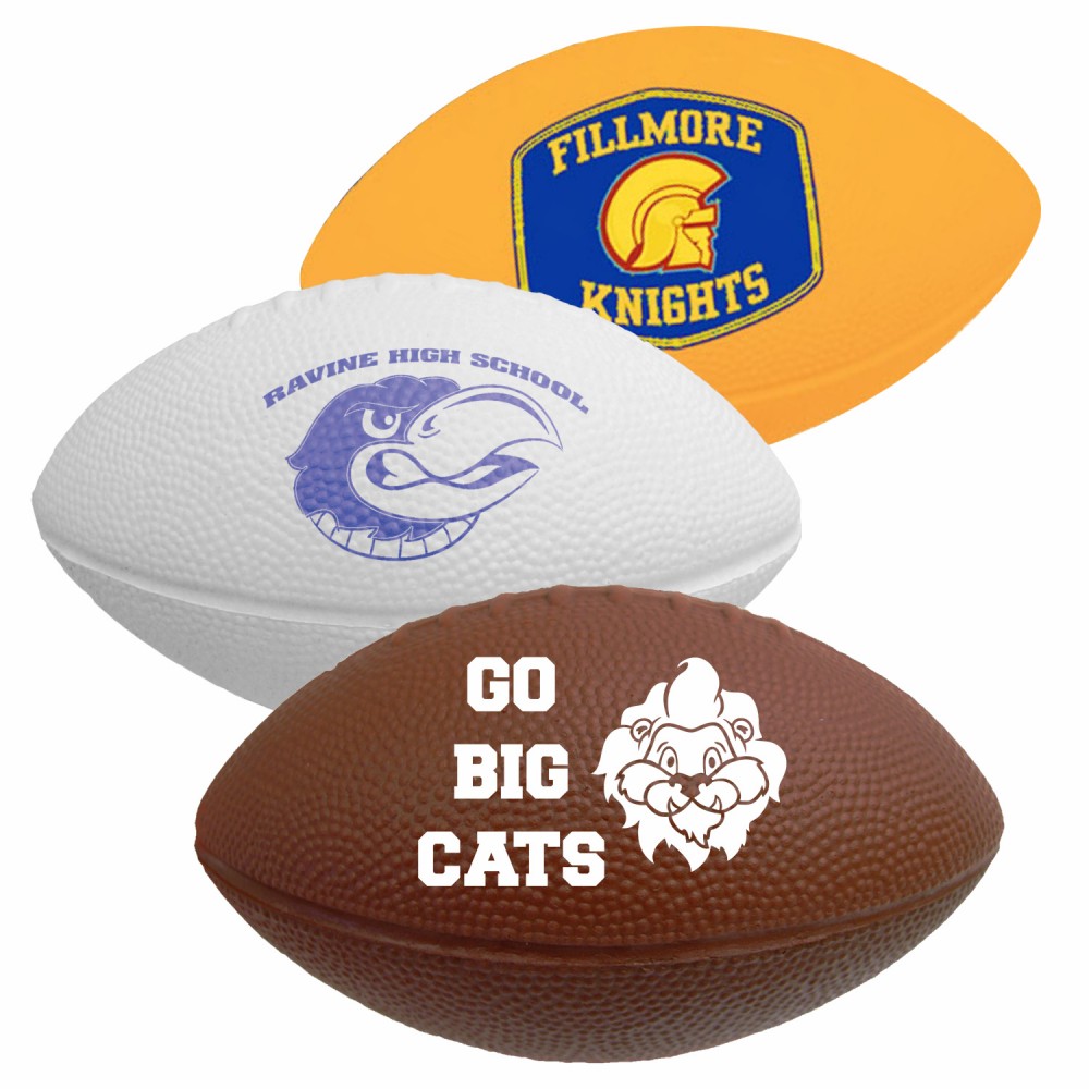 10" Solid Color Foam Football with Logo