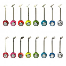 Customized Golf Ball Pen Holder with Clock Desk Ballpoint Set