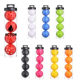 Logo Branded 4 Pack 40 Holes Pickleball Ball Set